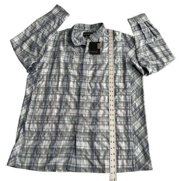 Sage NWT Guide Shirt UPF 50 Pure Cool Fishing Blue Plaid Long Sleeve XL - Picture 6 of 9